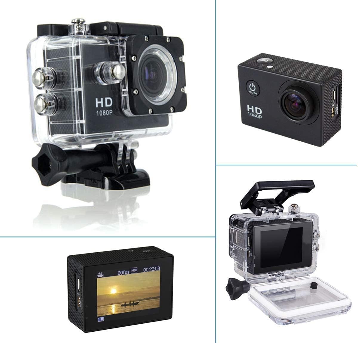 4K Action Camera | 12MP Sports Camera | 30M Waterproof | 2.0" LCD with Mounting Accessories
