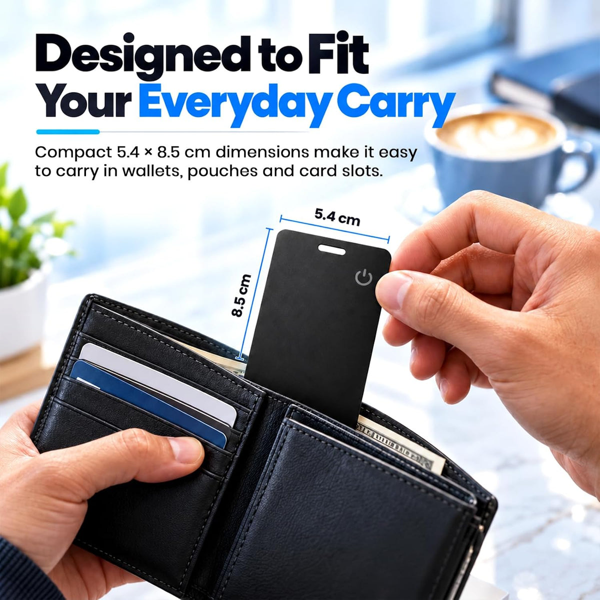 Universal Smart Tracker Card for Apple Find My & Android Google Find Hub | Ultra-Thin Wallet Finder, Wireless Rechargeable, 90dB Anti-Lost Alarm, Up to 1-Year Battery Life