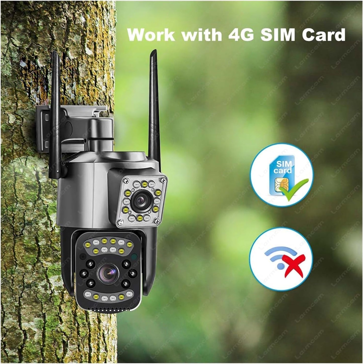 4G/5G SIM Dual Lens 5+5MP PTZ CCTV Camera | Outdoor Security Camera | 2-Way Talk | Motion Detection | IP66 Waterproof