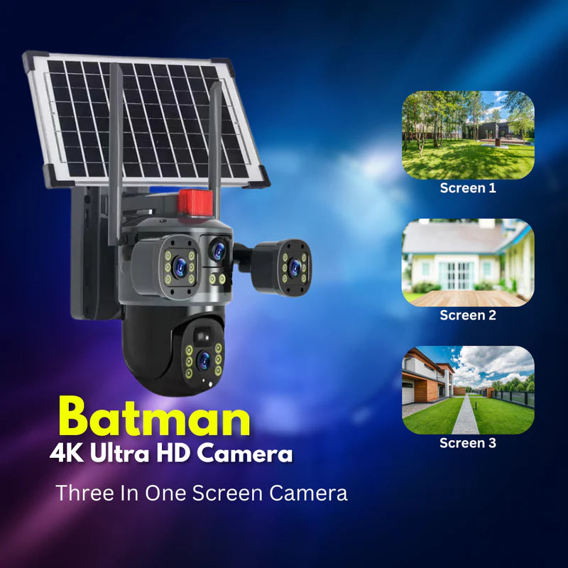 Triple-Screen 4G/5G Sim Based Solar CCTV Camera