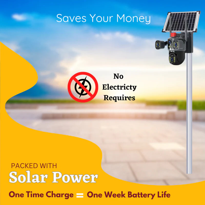 Triple-Screen 4G/5G Sim Based Solar CCTV Camera