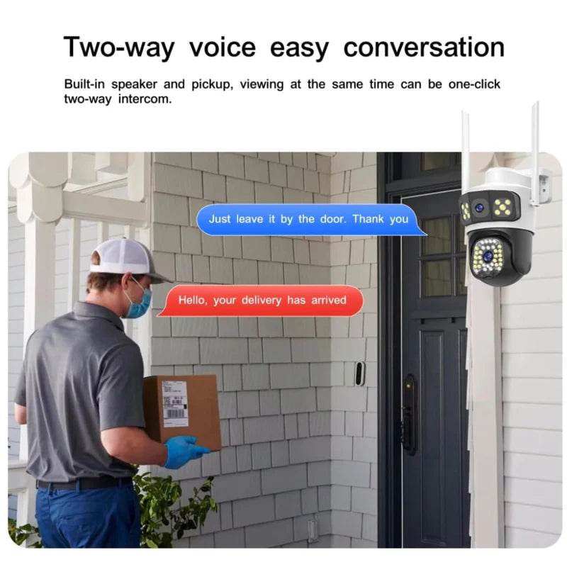 Dual Lens 5+5MP 4G+Wifi  CCTV Outdoor Camera