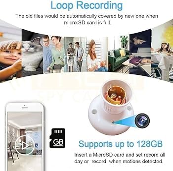 1080P Bulb Holder Camera | Audio Video Recording