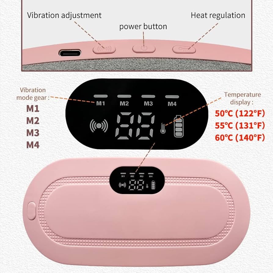 Portable Cordless Period Pain Relief Heating Belt with Heat & Massage