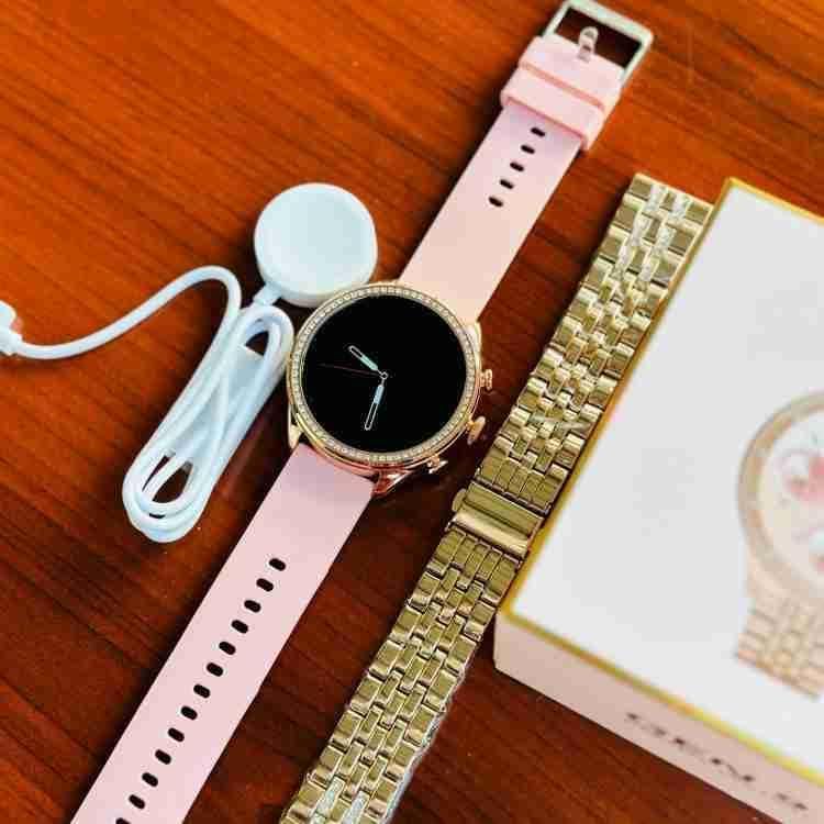 Gen 9 Smartwatch for Women | HD Display | Bluetooth Calling | Gold Metal Strap | Rose Gold Smart Watch
