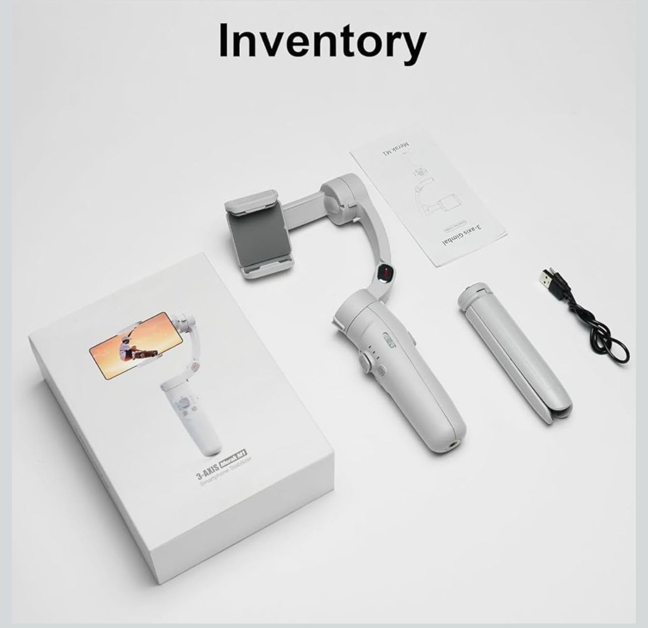 M13AXIS 3-Axis Smartphone Gimbal Stabilizer | Foldable Handheld Gimbal with Tripod | Rechargeable Battery