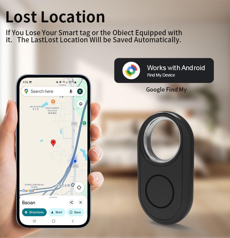 Smart Tag Keychain Android & iOS Compatible | Bluetooth Item Tracker for Keys, Bags & Luggage