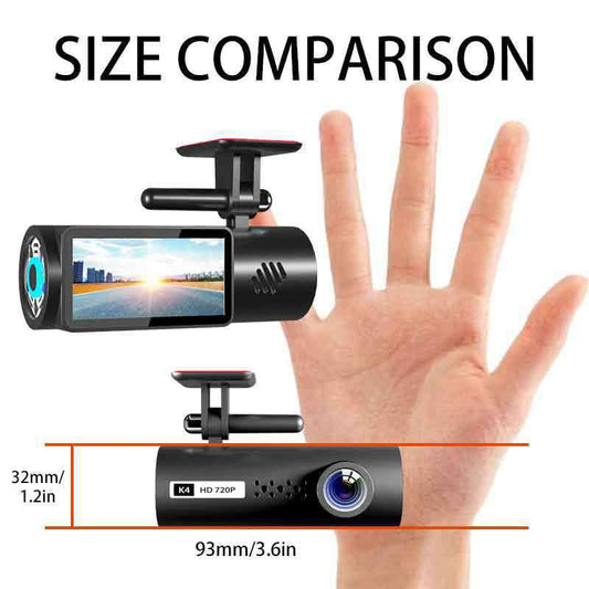 Dual Lens Car Dash Camera | Wide Angle WiFi GPS DVR | Night Vision Dash Cam with Micro SD Support