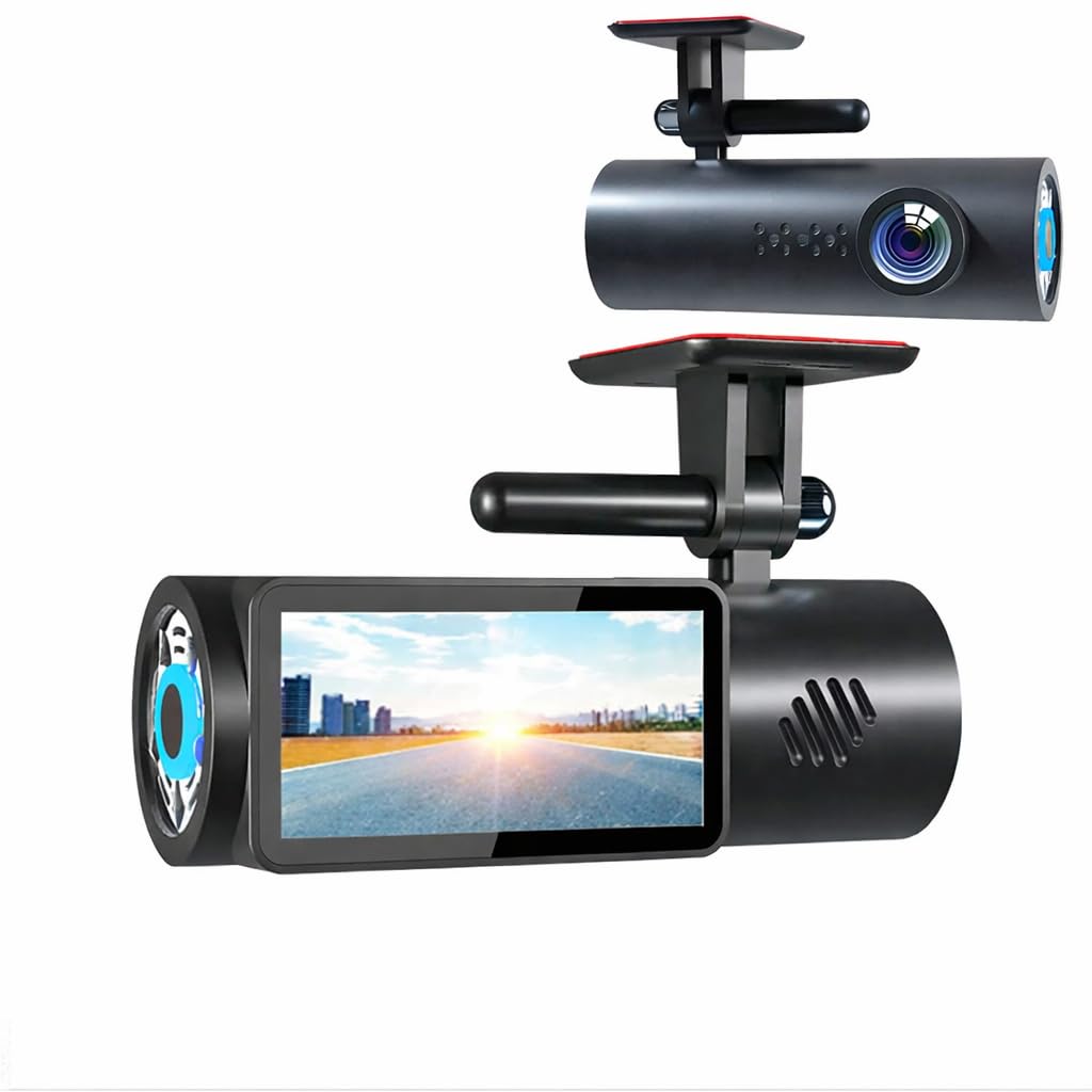 Dual Lens Car Dash Camera | Wide Angle WiFi GPS DVR | Night Vision Dash Cam with Micro SD Support
