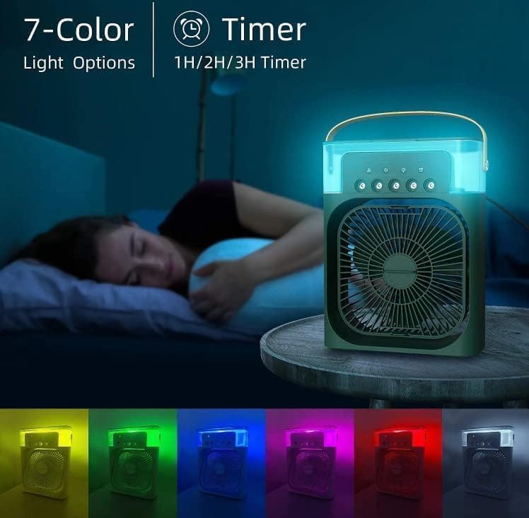 Portable Mini Air Cooler Fan | 3 Speed USB Personal Cooler| Timer & Spray Modes