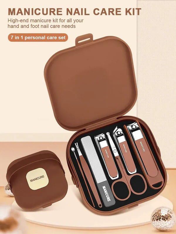 8-in-1 Manicure & Pedicure Kit | Stainless Steel Nail Clipper Set | Nail Care Tools for Men & Women