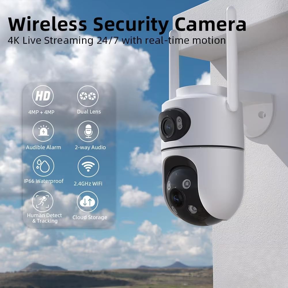 1080P WiFi Indoor PTZ Security Camera | Auto Tracking | Night Vision | Two-Way Audio | 2.4GHz Home CCTV Camera