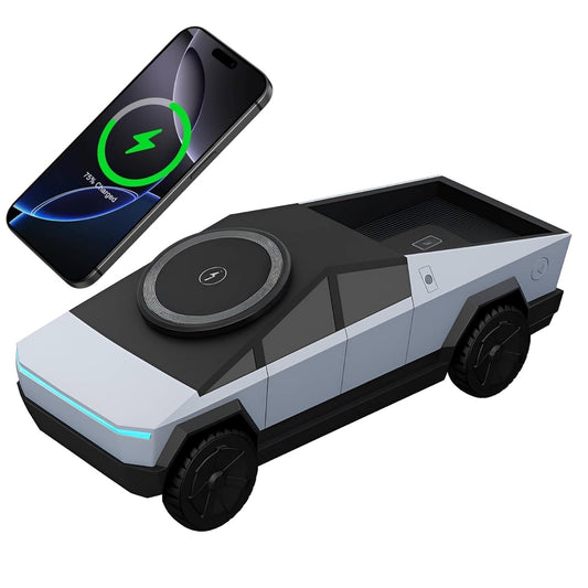 3-in-1 Wireless Charging Station | MagSafe Compatible | 15W Fast Charging | Magnetic Charger | Cybertruck Design