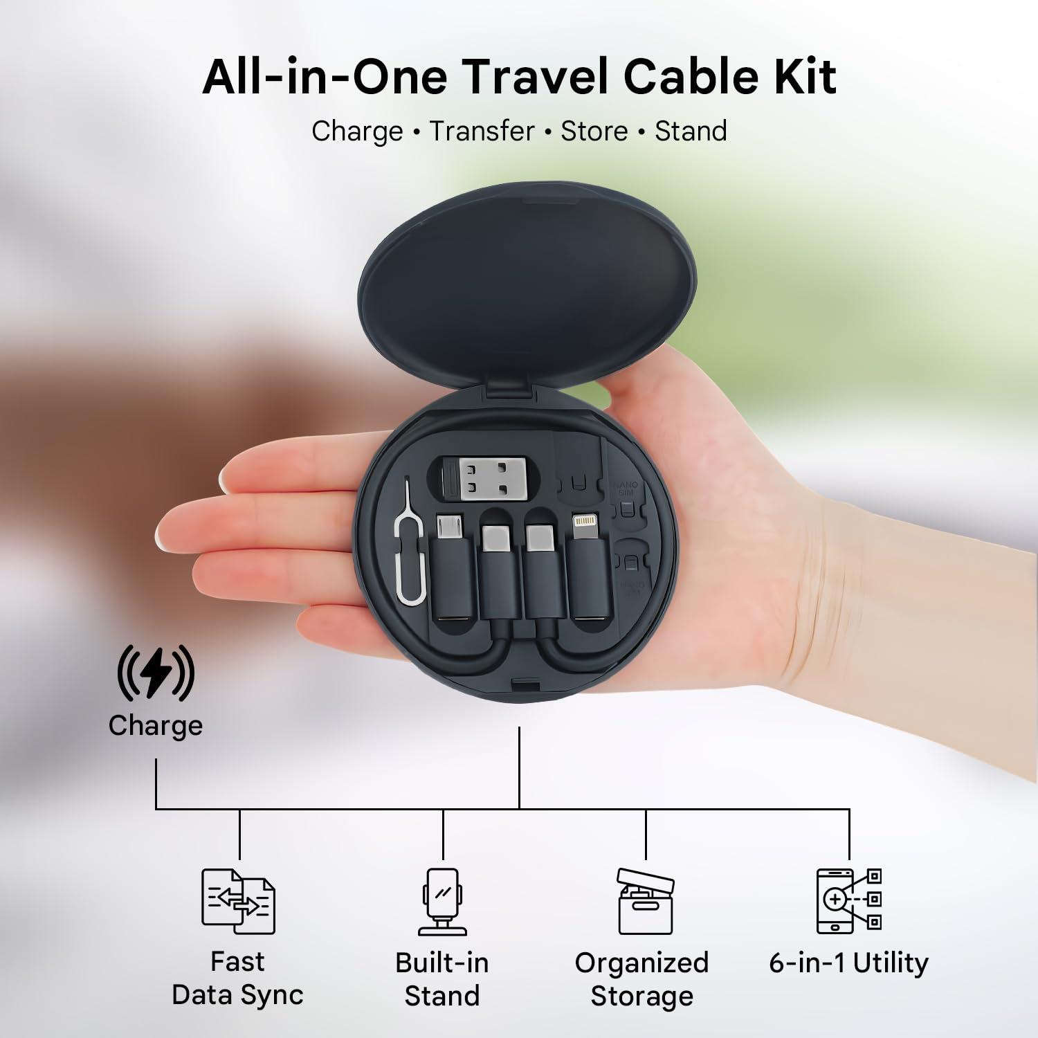 Mini Fast Cable Mini Multi-Functional Fast Charging Cable Kit | Type-C, Android & Appl ...