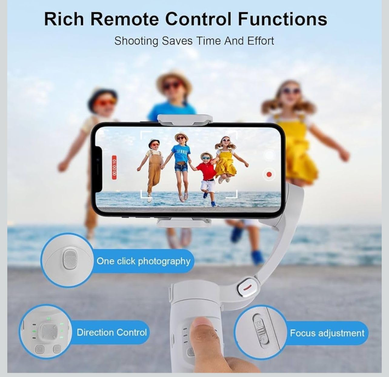 M13AXIS 3-Axis Smartphone Gimbal Stabilizer | Foldable Handheld Gimbal with Tripod | Rechargeable Battery