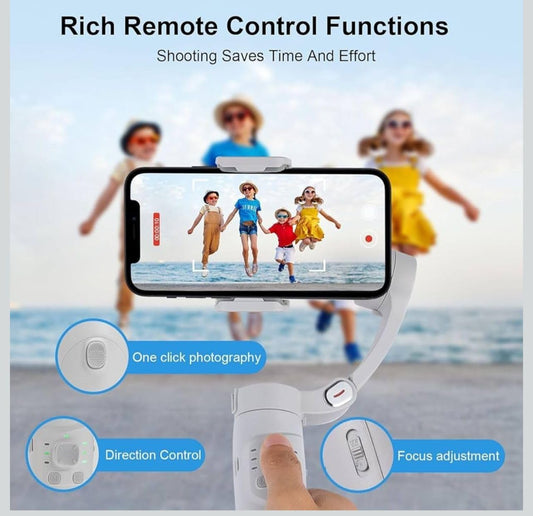 M13AXIS 3-Axis Smartphone Gimbal Stabilizer | Foldable Handheld Gimbal with Tripod | Rechargeable Battery