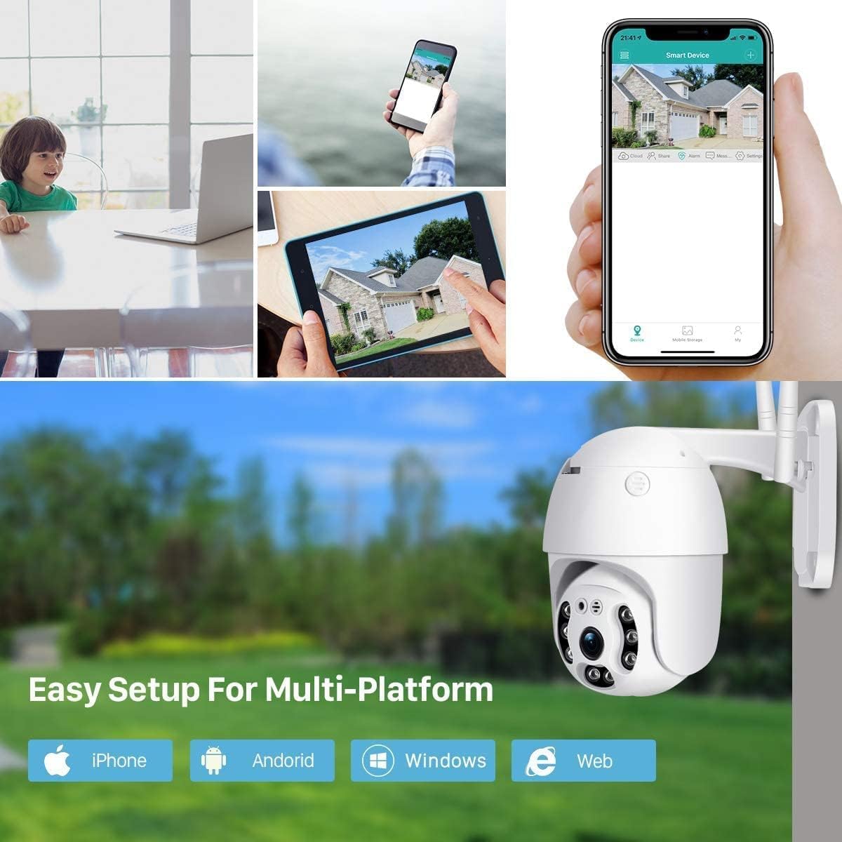 5MP WiFi Outdoor PTZ Dome CCTV Camera | 360° View | Color Night Vision | Two-Way Audio | V380 Pro Security Camera