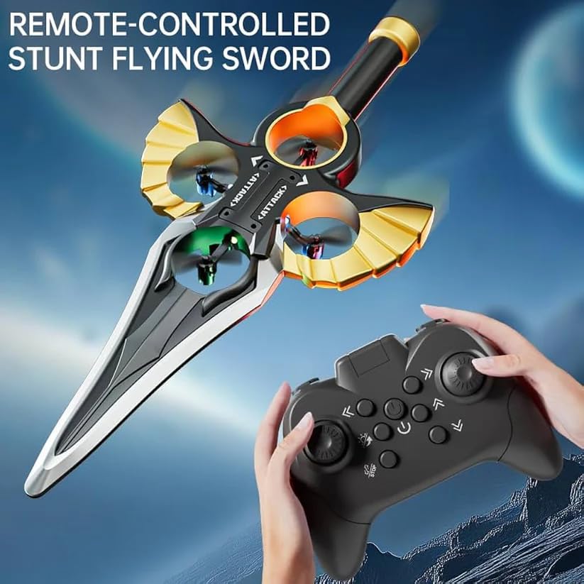 Big Size RC Flying Sword Toy with Remote Control | 500mAh Battery | 360° Spinning RC Hover Sword Drone