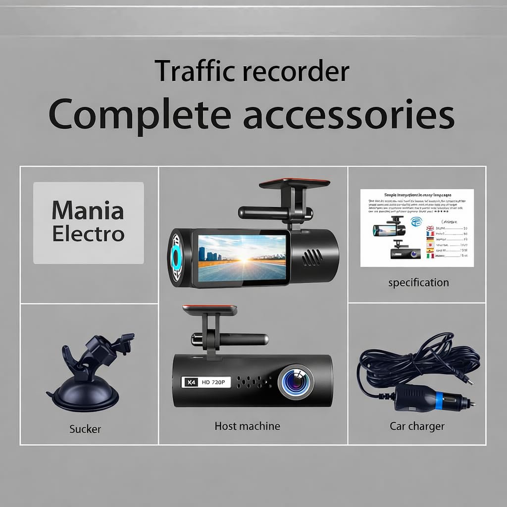 Dual Lens Car Dash Camera | Wide Angle WiFi GPS DVR | Night Vision Dash Cam with Micro SD Support