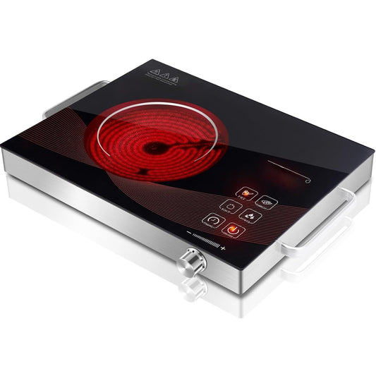 3500W Infrared Electric Cooktop | Ceramic Glass Stove | Digital Touch Control | Portable Single Burner | 6 Months Warranty