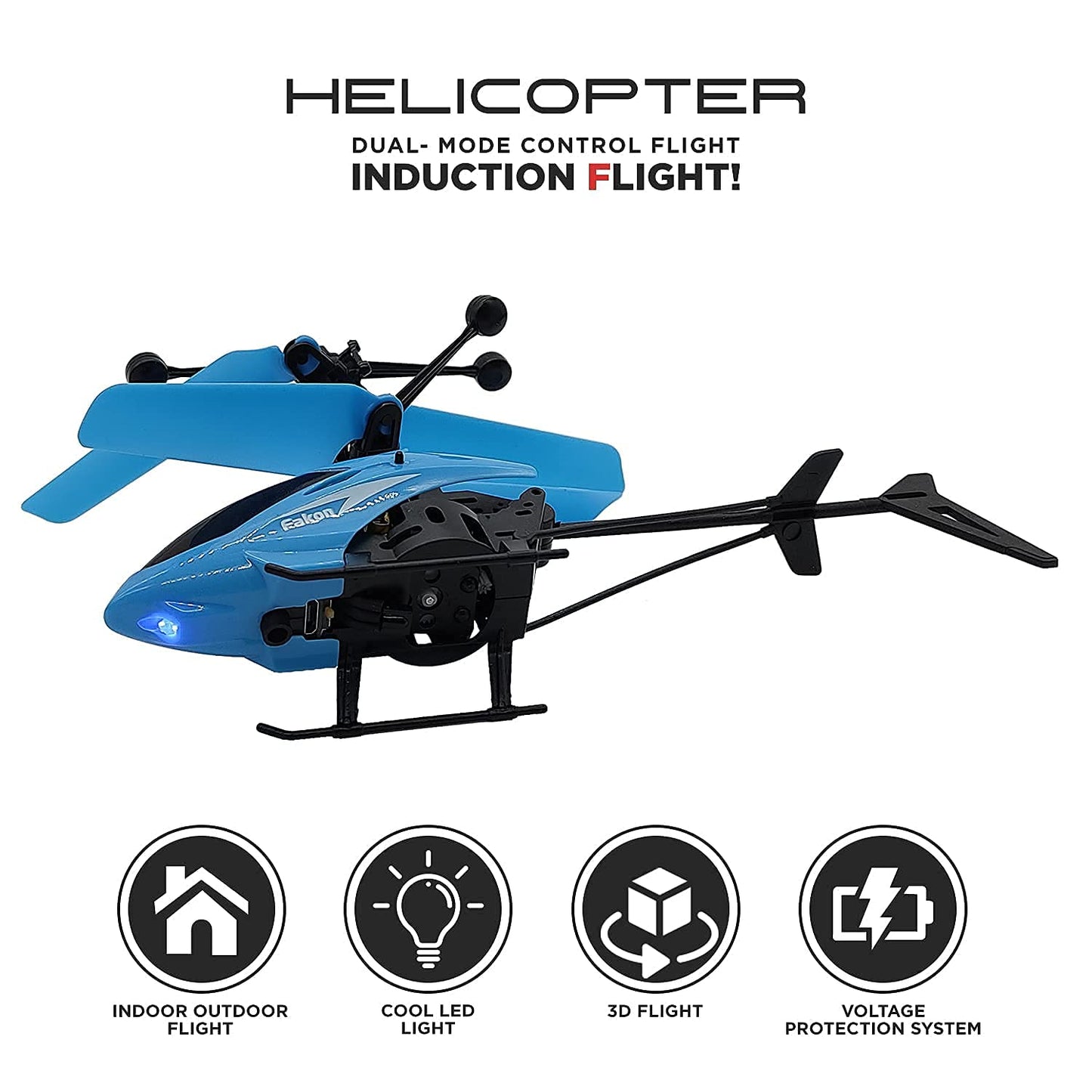 Remote Control Helicopter for Kids | Dual Rotating Blades | Rechargeable Flying Toy | Multicolor