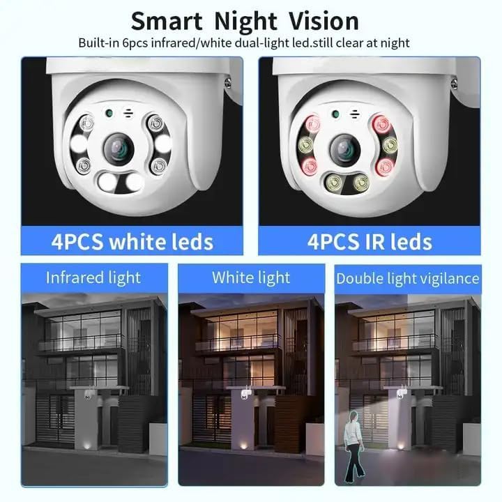5MP WiFi Outdoor PTZ Dome CCTV Camera | 360° View | Color Night Vision | Two-Way Audio | V380 Pro Security Camera