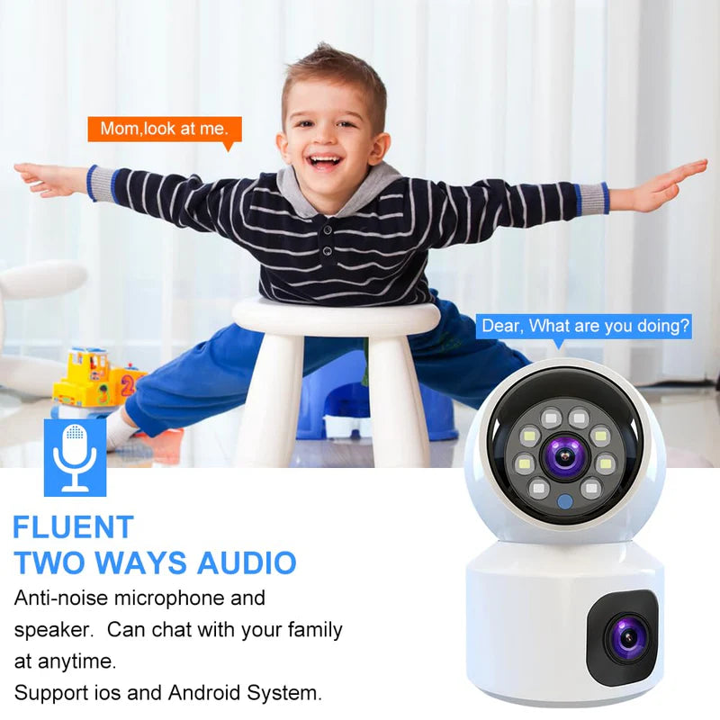 Dual Lens Indoor Wifi Camera