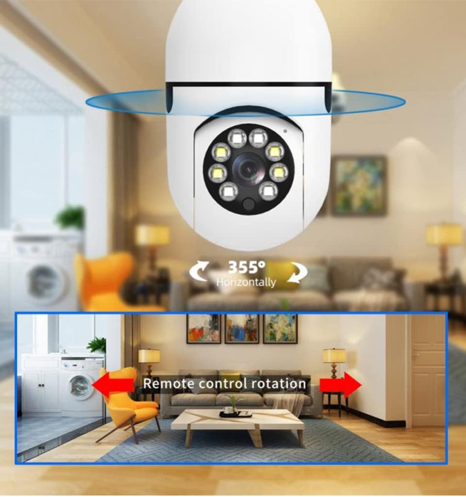 5MP Bulb CCTV Camera | 1080P 360° WiFi CCTV Camera | Night Vision | Two-Way Audio
