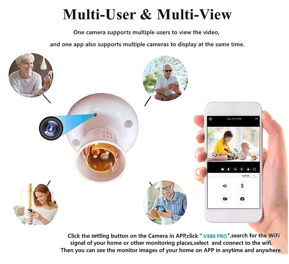 1080P Bulb Holder Camera | Audio Video Recording