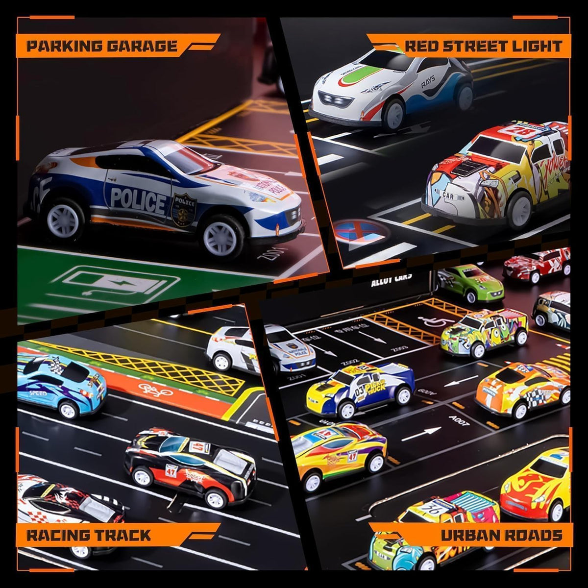 48 PCS Mini Toy Cars Set for Kids with Storage Box | Pull Back Racing Cars, Die-Cast Alloy Vehicles, Birthday Return Gifts for Boys & Girls