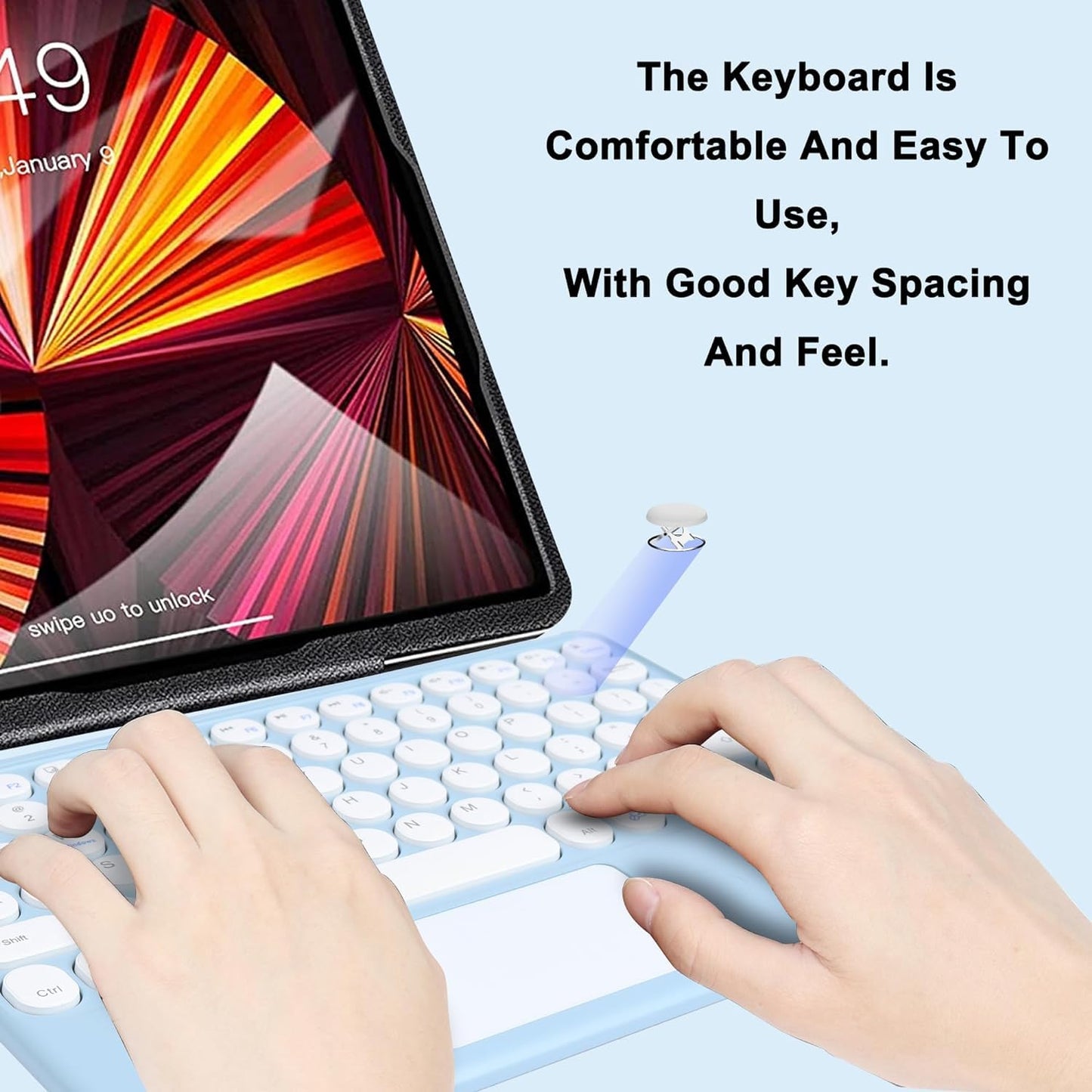 Mini Wireless Bluetooth Keyboard with Trackpad | Rechargeable Ultra-Slim Keyboard for iPad, Mac, Windows & Android