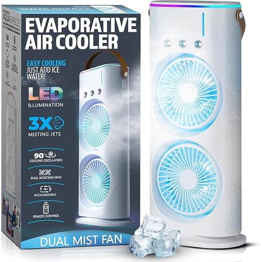 Portable Mini Air Cooler Fan with 7 Color LED Light