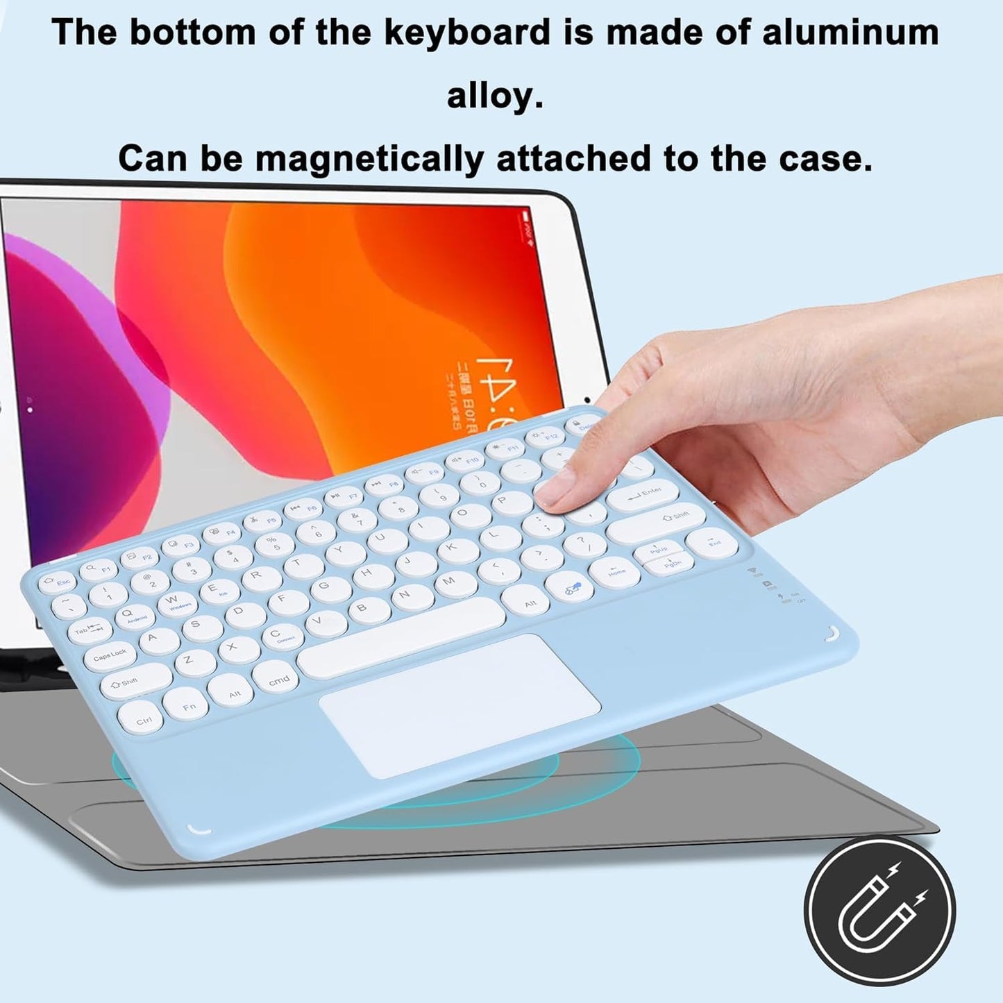 Mini Wireless Bluetooth Keyboard with Trackpad | Rechargeable Ultra-Slim Keyboard for iPad, Mac, Windows & Android