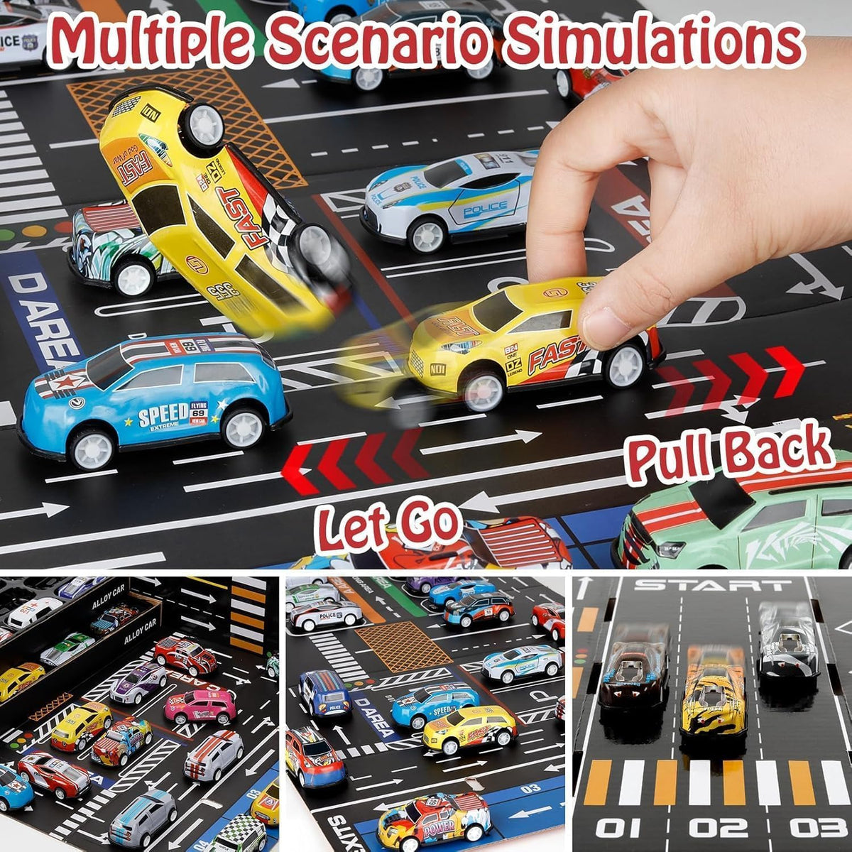 48 PCS Mini Toy Cars Set for Kids with Storage Box | Pull Back Racing Cars, Die-Cast Alloy Vehicles, Birthday Return Gifts for Boys & Girls