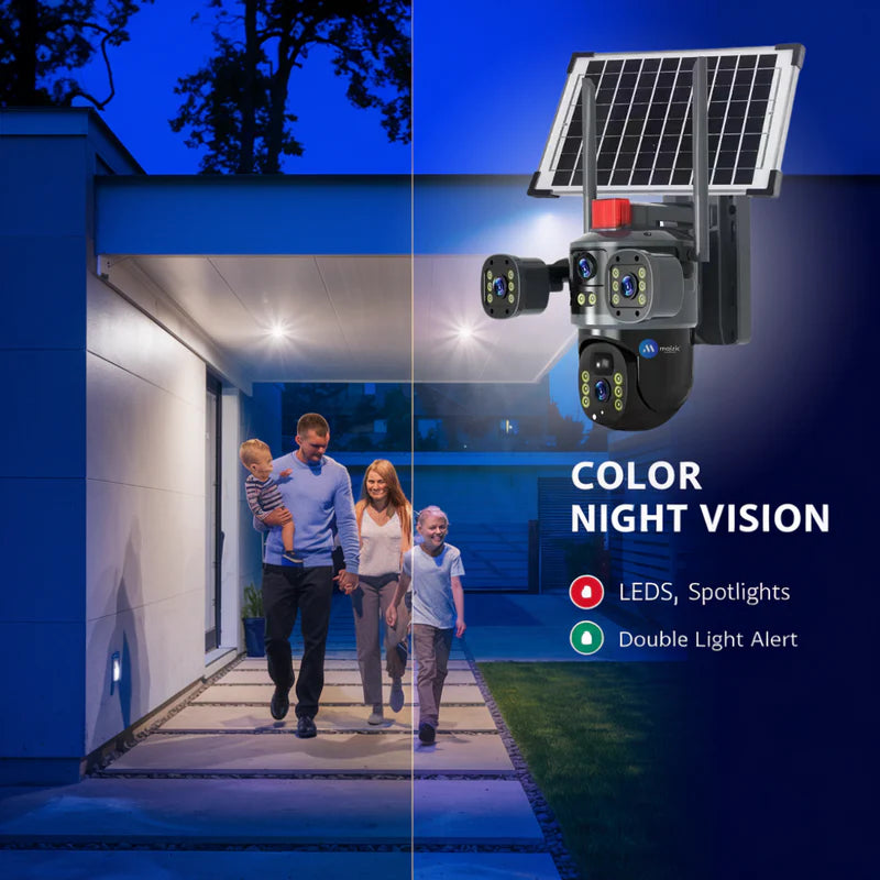 Triple-Screen 4G/5G Sim Based Solar CCTV Camera