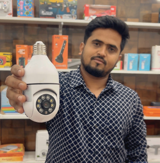 3MP Bulb CCTV Camera | 1080P 360° WiFi CCTV Camera | Night Vision | Two-Way Audio