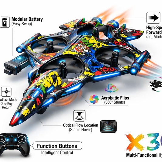 X30 RC Fighter Jet | Lightweight Plastic Body | Optical Flow | 360° Flips (New Model)