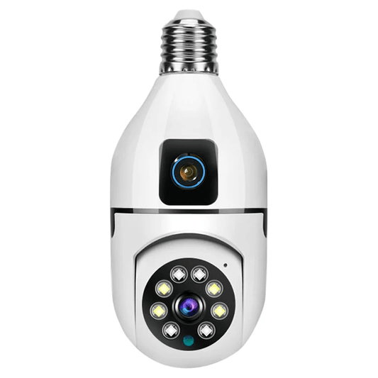2-in-1 Dual Lens Dual Screen Bulb 4MP Wi-Fi Wireless Camera